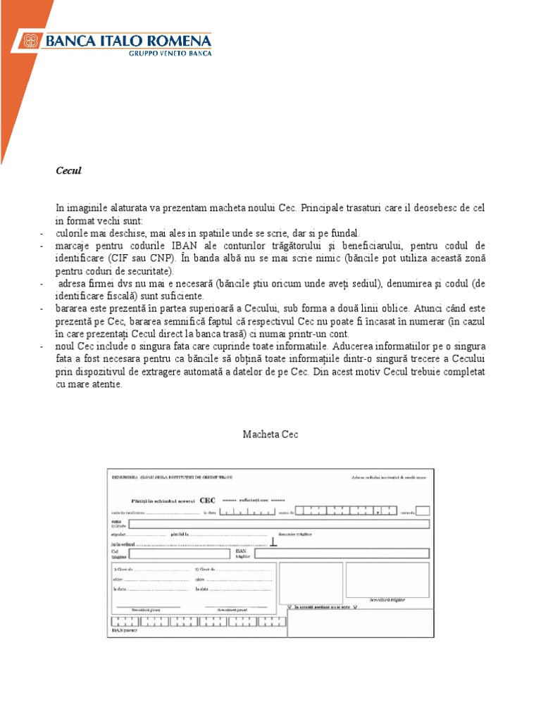 Completare Al Biletului La Ordin Si Al Cecului | PDF