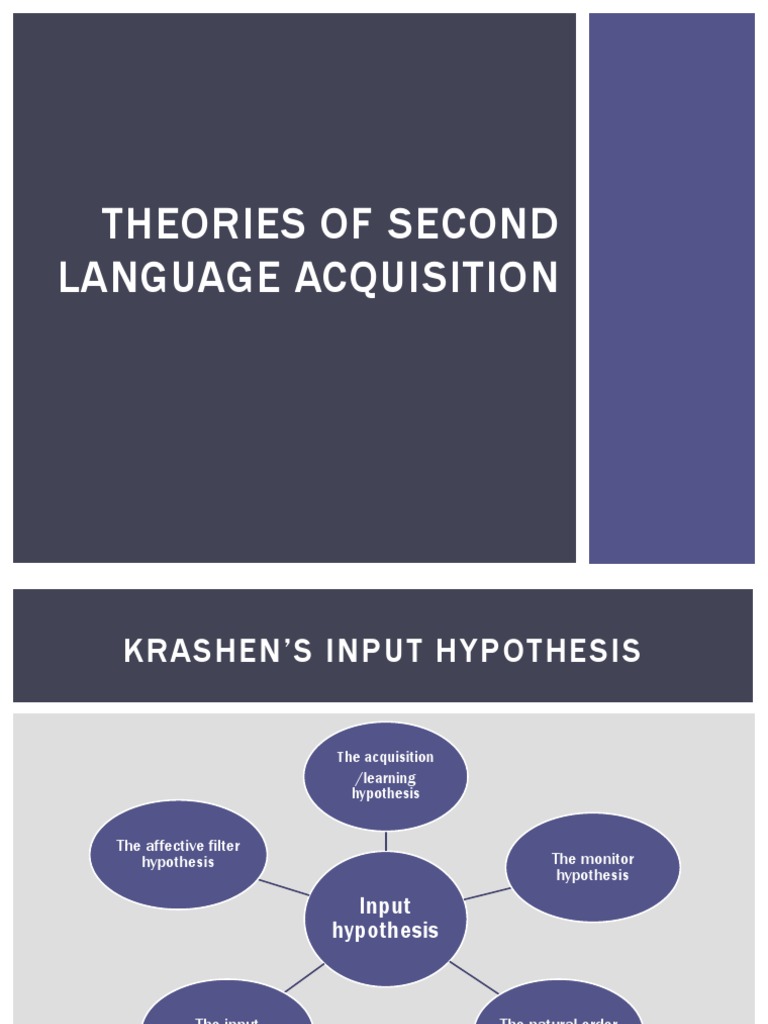 Theories of Second Language Acquisition | PDF | Second Language ...