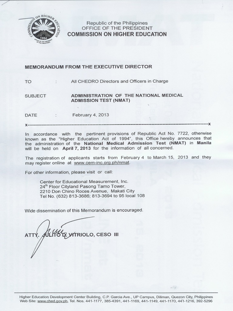 National Medical Admission Test (NMAT) PDF