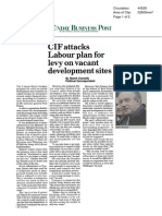 CIF Attacks Labour Plan For Levy On Vacant Development Sites