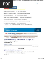 (Current Affairs MCQ) Test Your Skills - 19 August 2013 _ UPSCPORTAL - India's Largest Community for IAS, CSAT, Civil Services Aspirants
