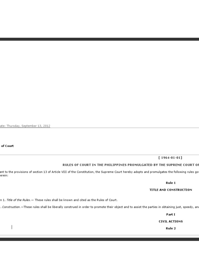 Rules of Court | PDF | Service Of Process | Lawsuit