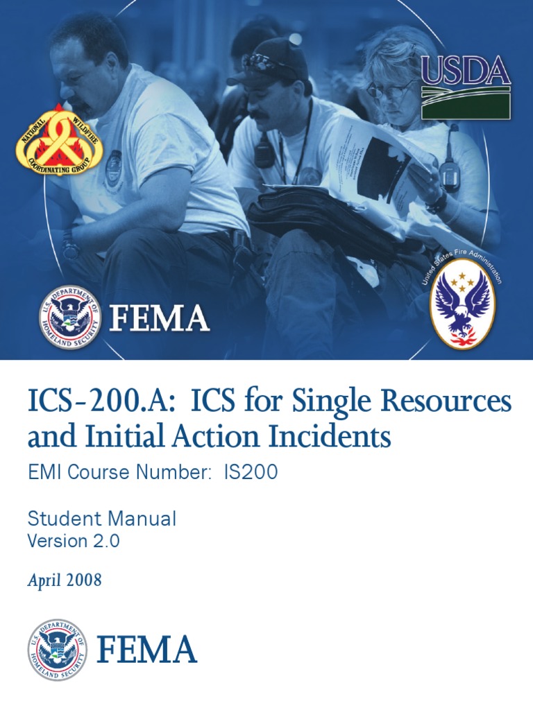 Fema ics200 student manual pdf incident command system incident