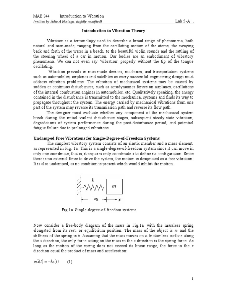 Lab5A Vibration Theory | PDF | Physics | Mechanics