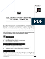 Relations Between Sides and Angles of a Triangle