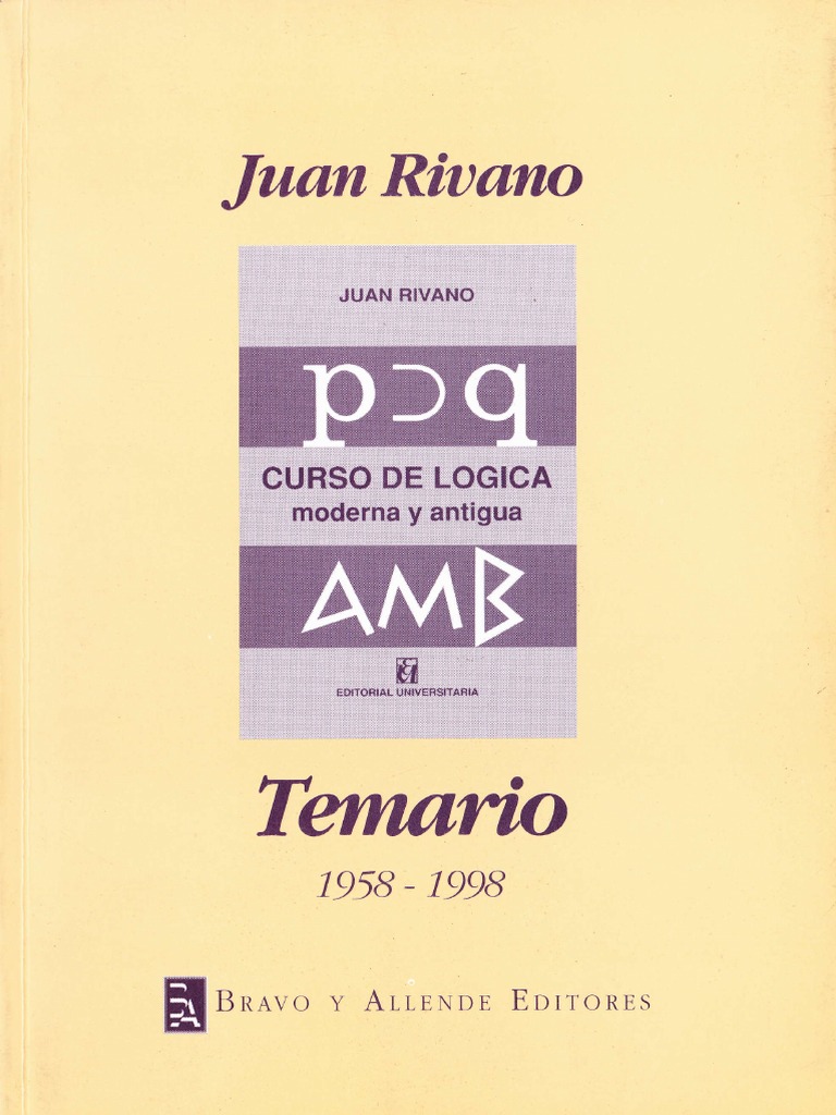 TEMARIO - Juan Rivan - Curso de Logica Moderna y Antigua | PDF