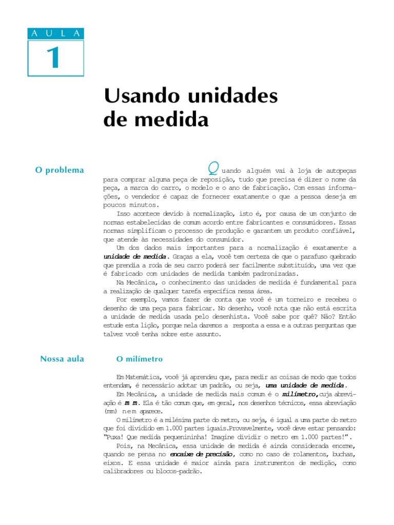 Unidades de medida na Mecânica: o milímetro, a polegada e a conversão ...