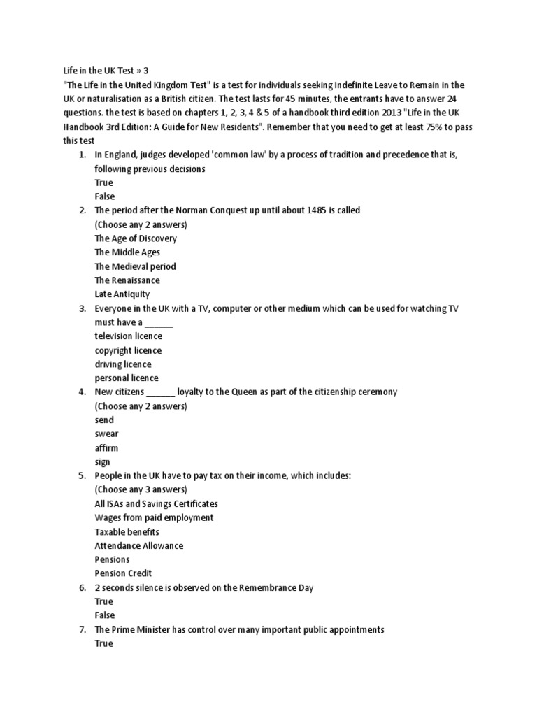 Life in The UK Test 3 | PDF | United Kingdom | Parliament