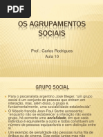 Os Agrupamentos Sociais