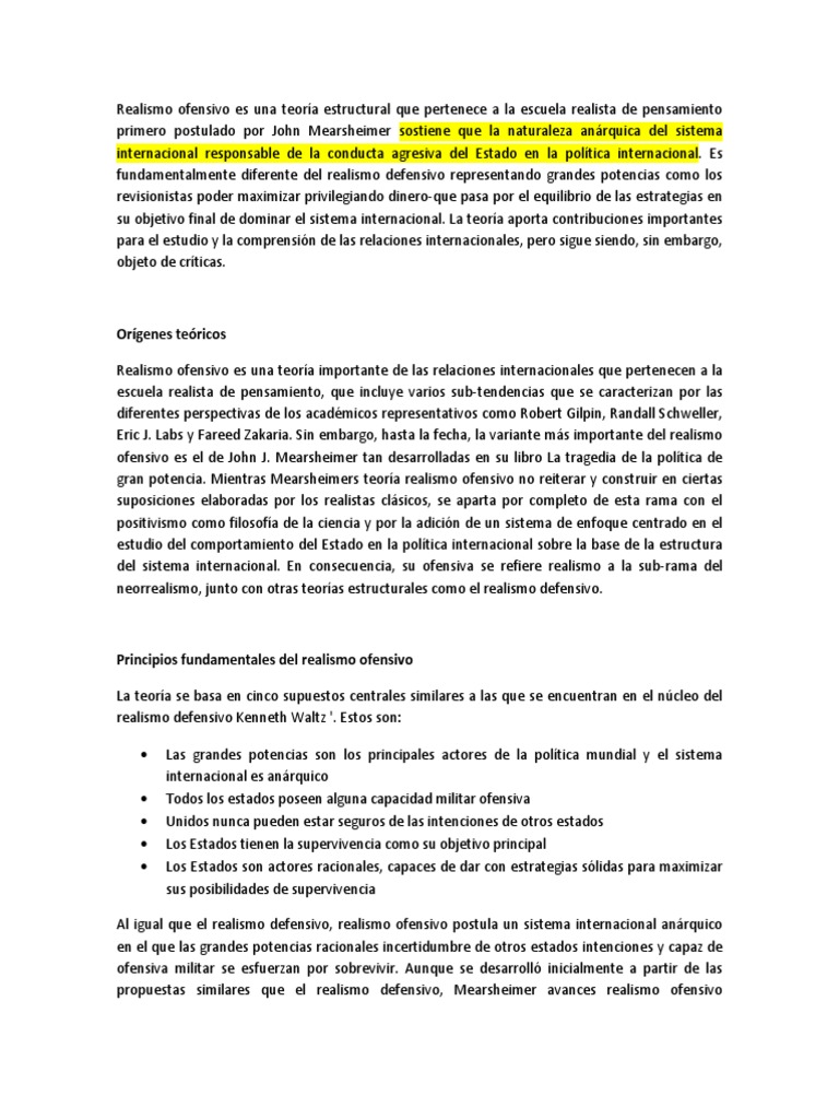 realismo ofensivo