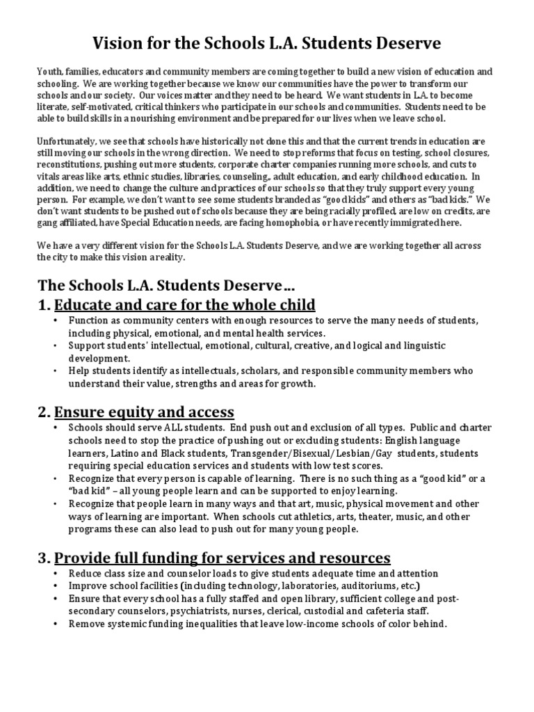 Slasd Vision Long Version 9 2013 | PDF | School Counselor | Police