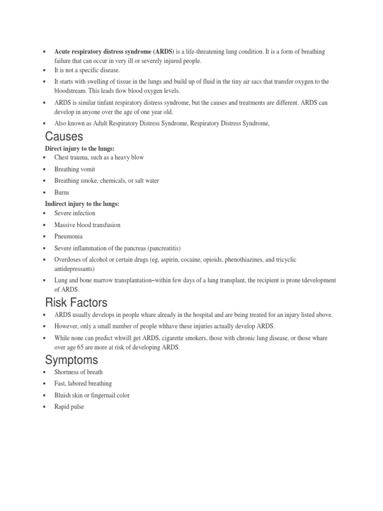 Understanding Acute Respiratory Distress Syndrome | PDF | Lung ...