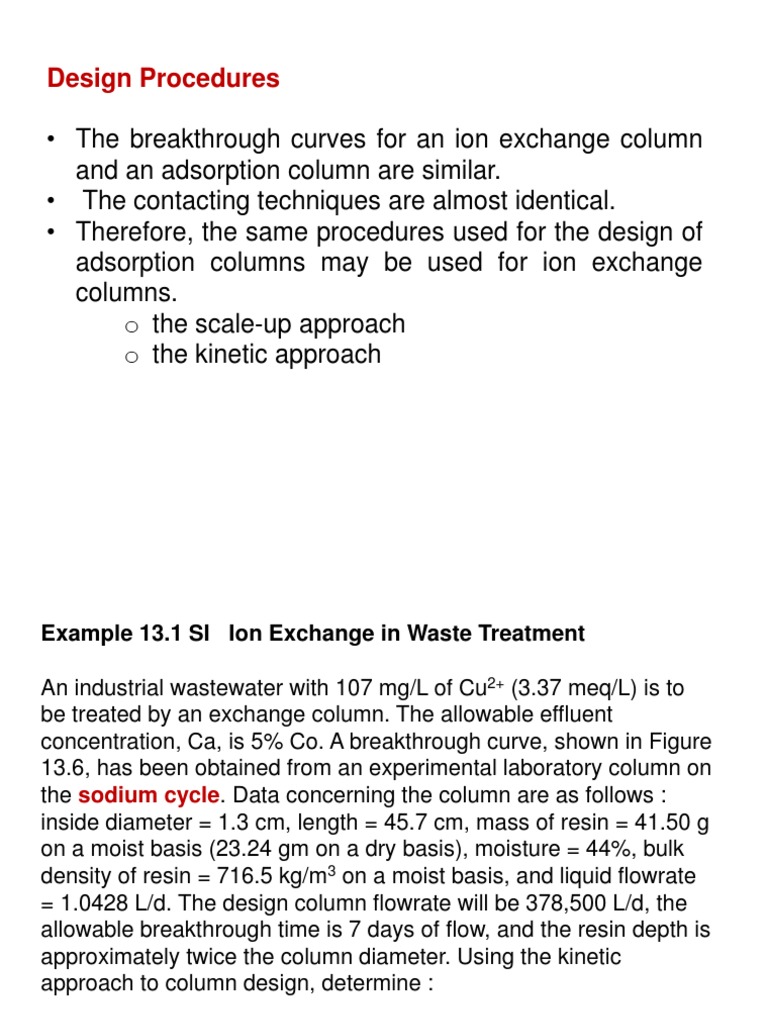 Ion Exchange Design PDF Ion Exchange Chemical Substances
