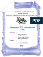 Importancia de la administración rural y desarrollo del distrito de Grocio Prado