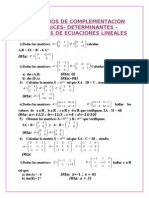 EJERCICIOS DE COMPLEMENTACIÓN - Matrices. Determinantes. Sistemas
