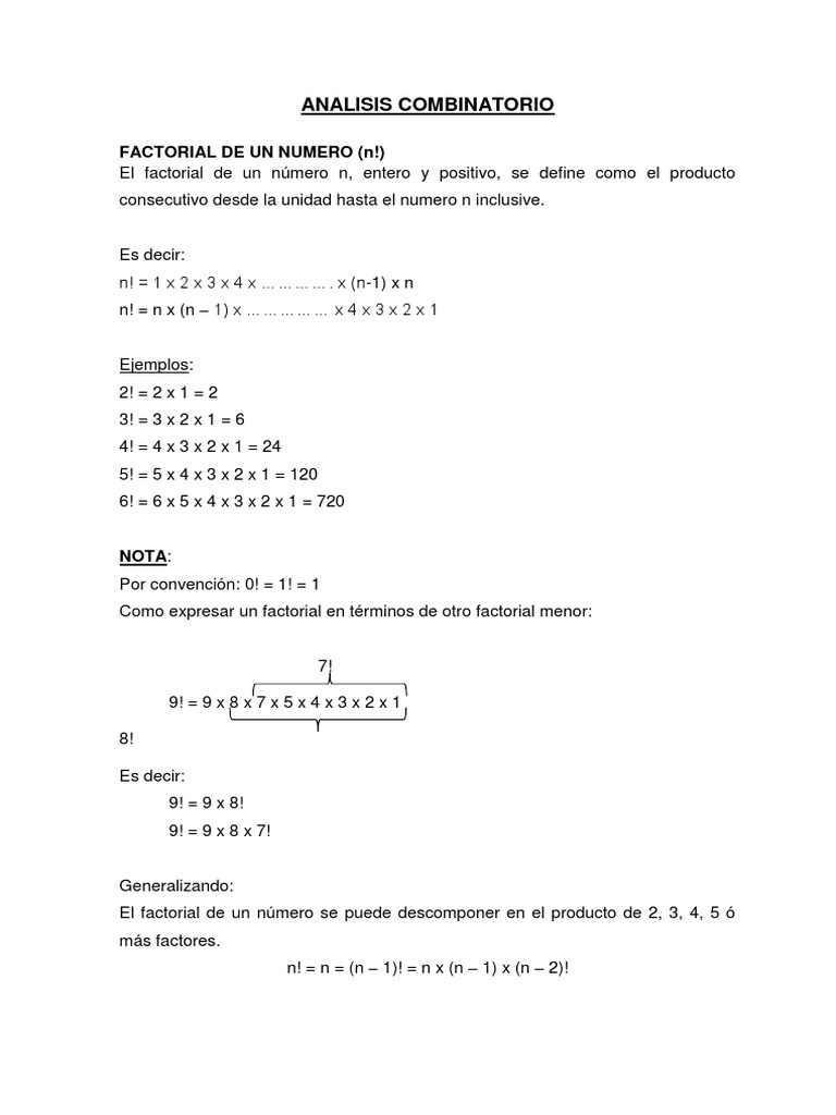 Propiedades y Ejemplos de Factoriales | PDF | Permutación | Color