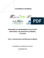 Programa de Ordenamiento Ecológico Territorial Del Municipio de Mérida, Yucatán