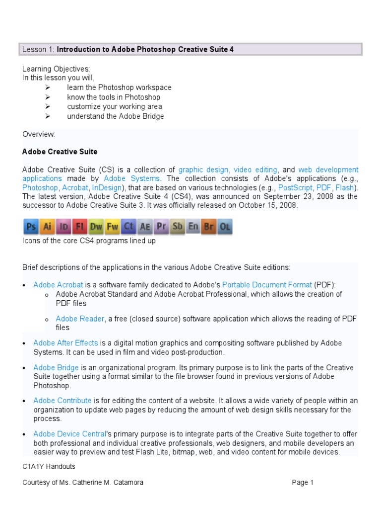 Introduction To Adobe CS4 Photoshop | PDF
