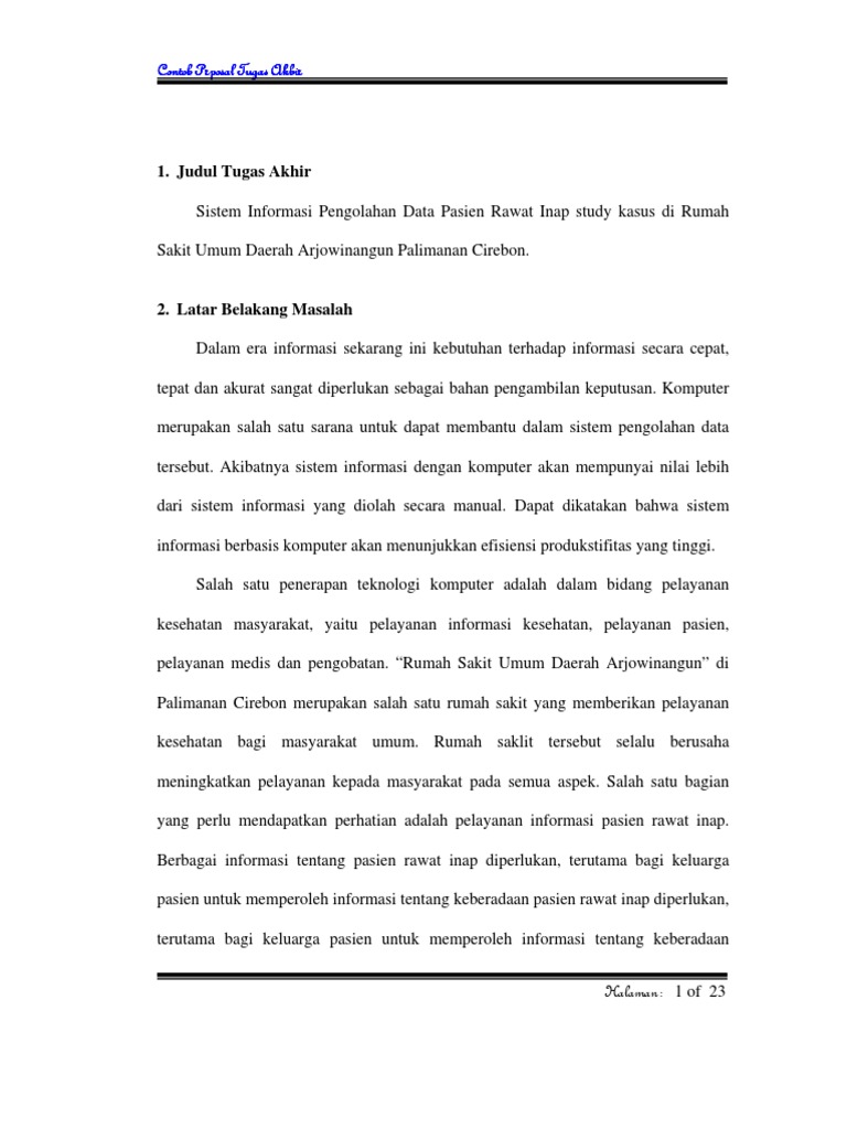 Lampiran 2 Contoh Proposal TA