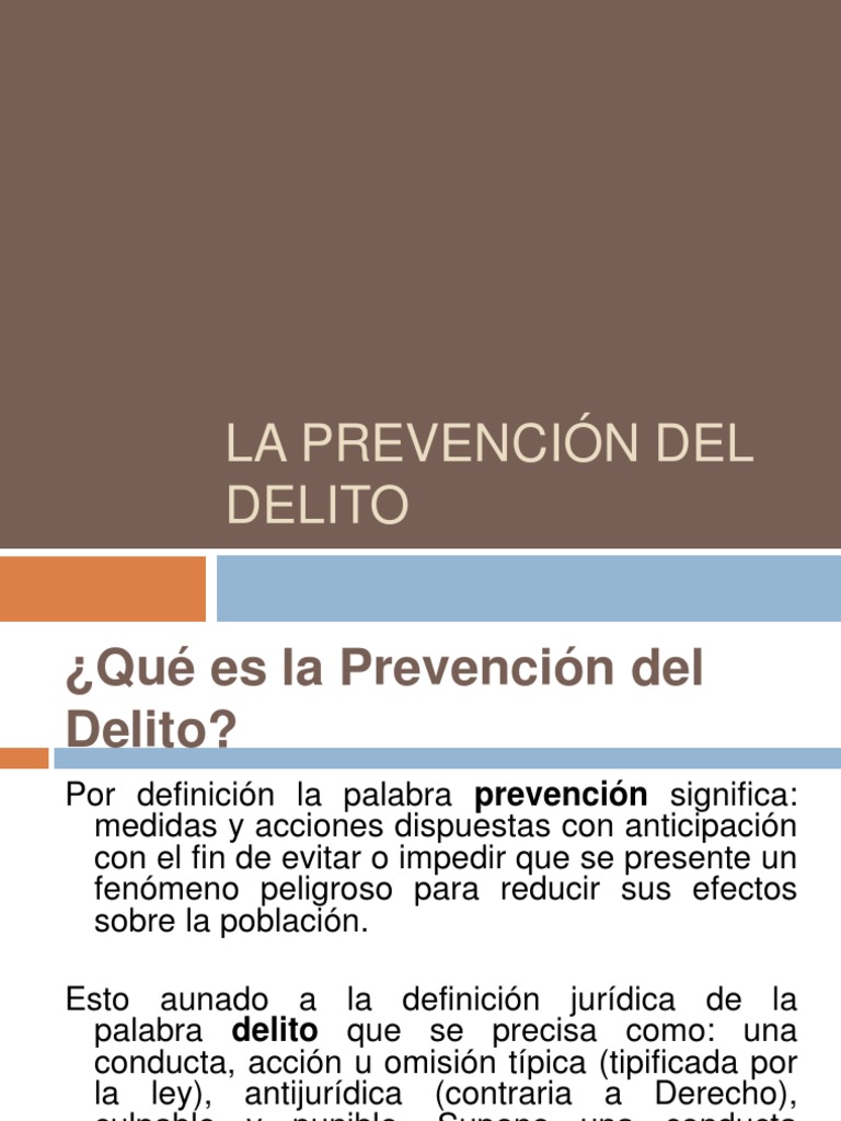 Prevención del Delito: Definición y Estrategias | PDF | Delito ...