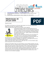 Weeknieuws 32 26 Juni 2009: Directie@annefrankschool - Info WWW - Annefrankschool.info