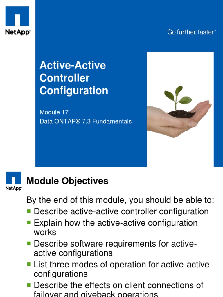 Active-Active Controller Configuration: Data ONTAP® 7.3 Fundamentals ...