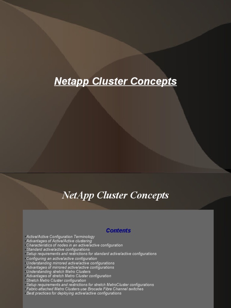 NetApp Active/Active Cluster Overview | PDF | Computer Cluster ...