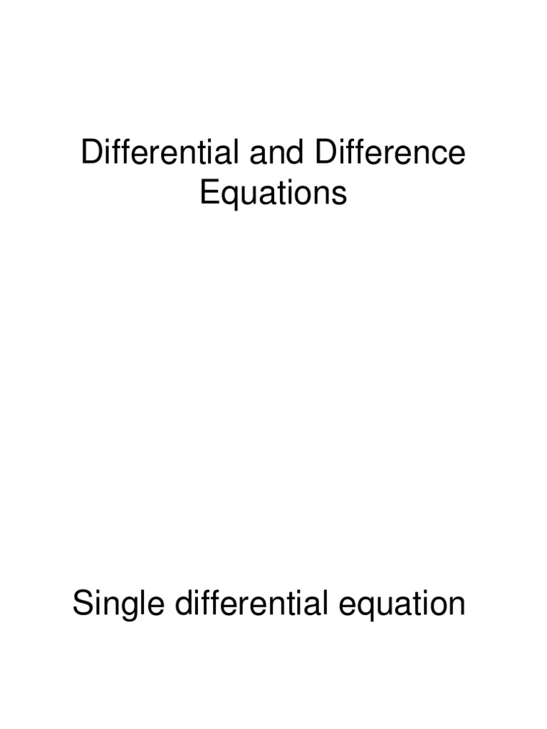 Differential And Difference Equations – VGEMAL