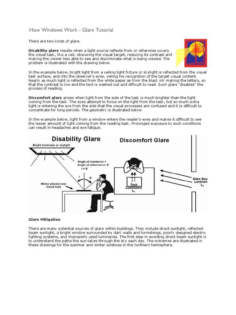 Understanding and Mitigating Glare | PDF | Lighting | Window