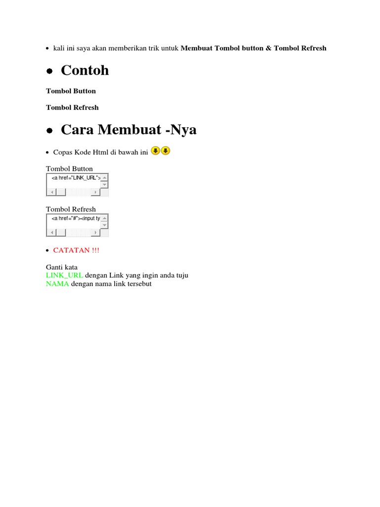 Kali Ini Saya Akan Memberikan Trik Untuk Membuat Tombol Button | PDF