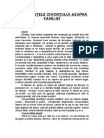 Consecintele Divortului Asupra Familiei