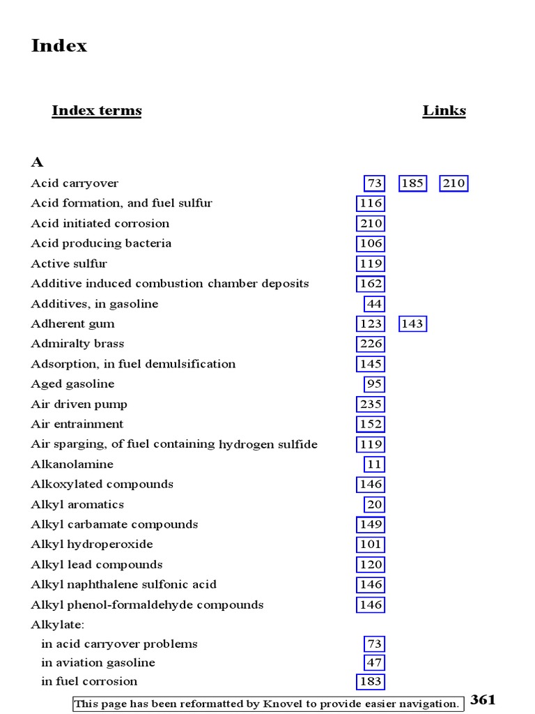 Comprehensive Fuel and Additive Index | PDF | Gasoline | Diesel Fuel