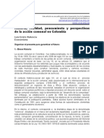 Historia, Realidad, Pensamiento y Peerspectivas de La Acción Comunal en Colombia.