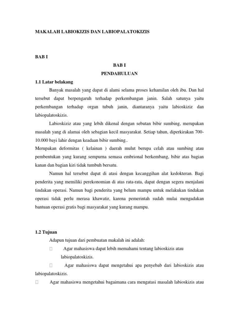 Labioskizis dan Labiopalatoskizis: Penyebab dan Penanganan | PDF ...