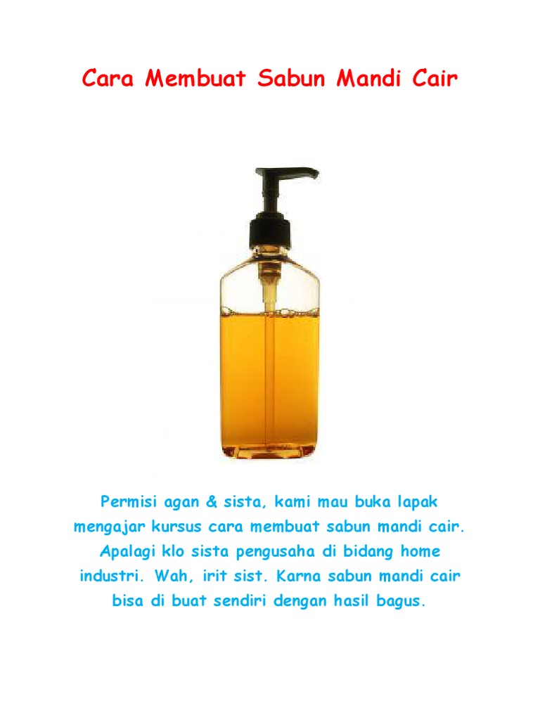 Cara Membuat Sabun Mandi Cair
