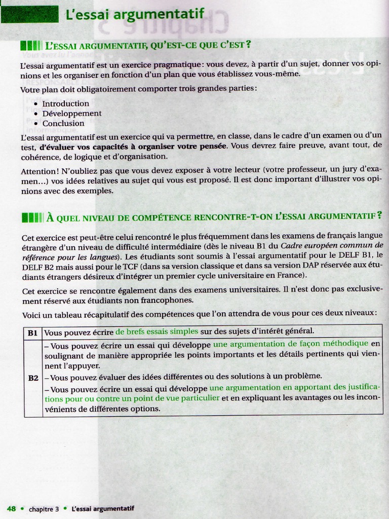 L Essai Argumente Pdf Verbe Clause