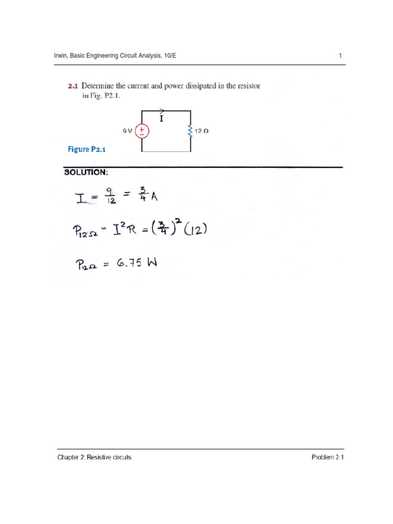 Basic Engineering Circuit Analysis Chapter 2 solutions Electrical