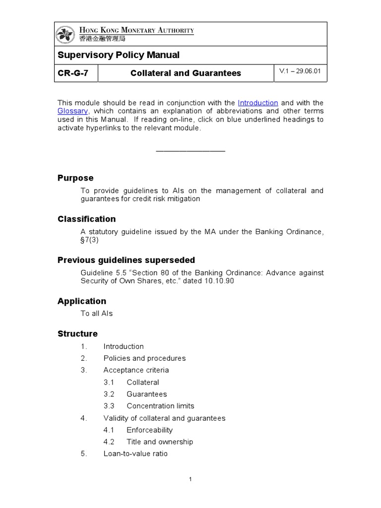Guidelines on Collateral and Guarantees | PDF | Collateral (Finance ...