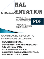 Anaphylaxix Due To Intravenous Administration of Diclofenac
