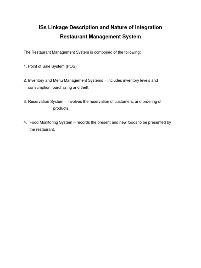Restaurant Management System Overview | PDF | Finance & Money Management