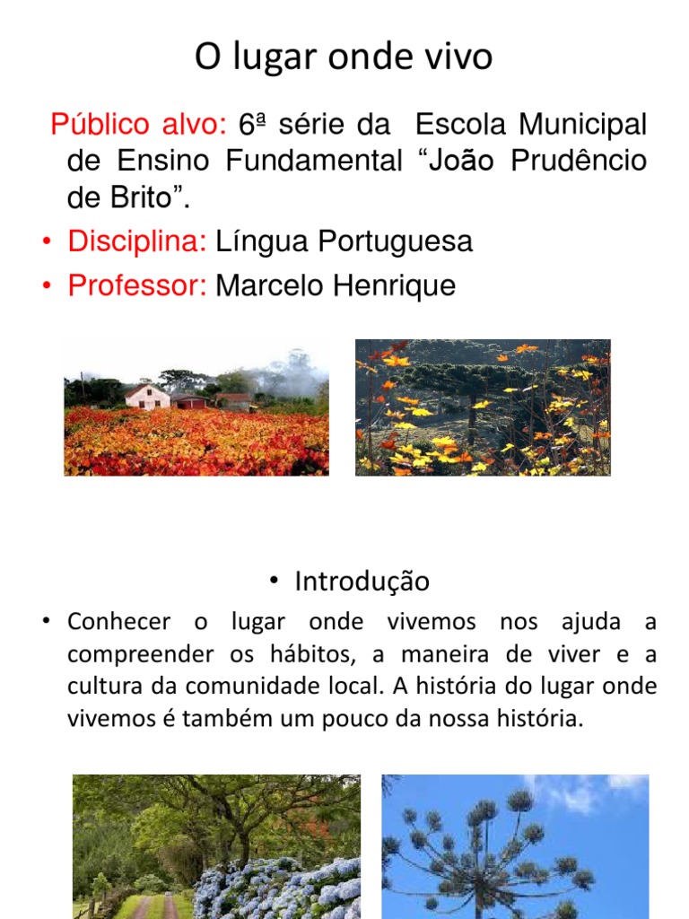 O Lugar Onde Vivo | PDF | Entrevista | Geografia
