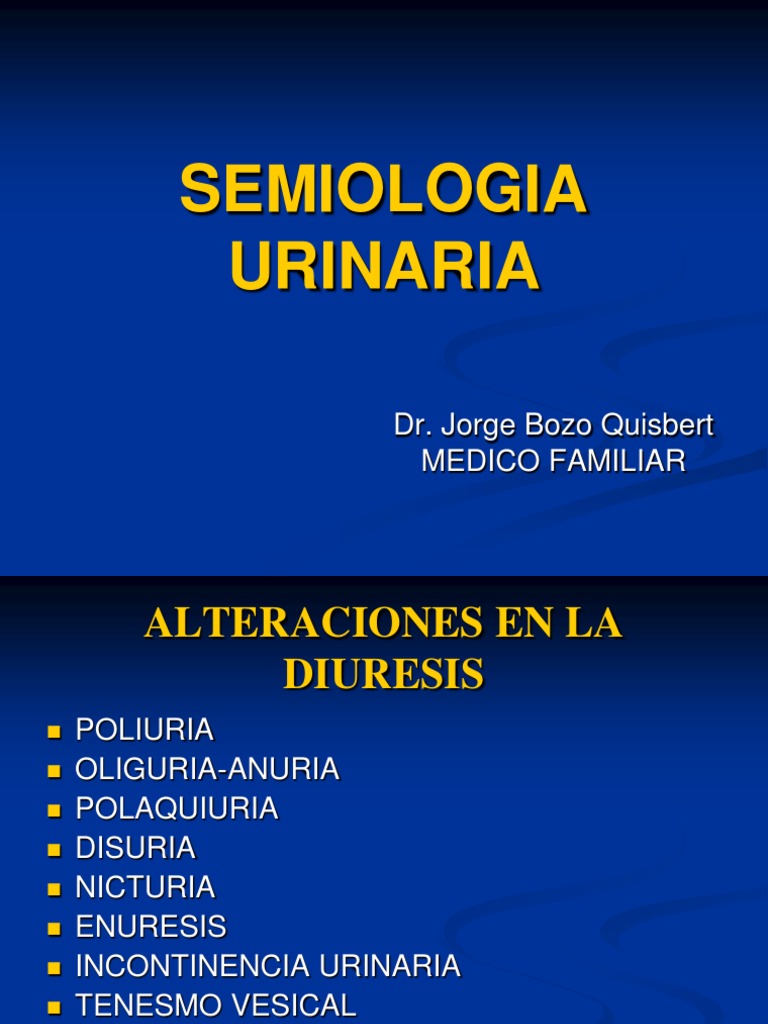 Semiologia Urinaria Pdf Sistema Urinario Condiciones Urologicas