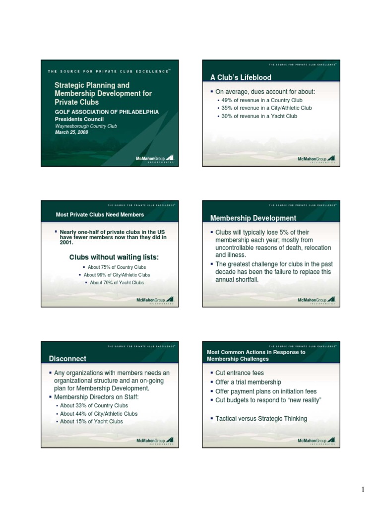 Membership Development Strategies for Clubs | PDF | Strategic ...