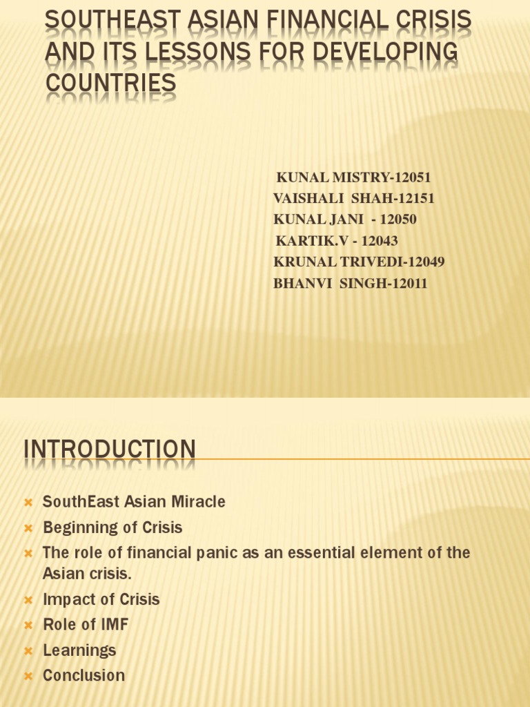 The Southeast Asian Financial Crisis of 1997: Causes, Impacts, and ...