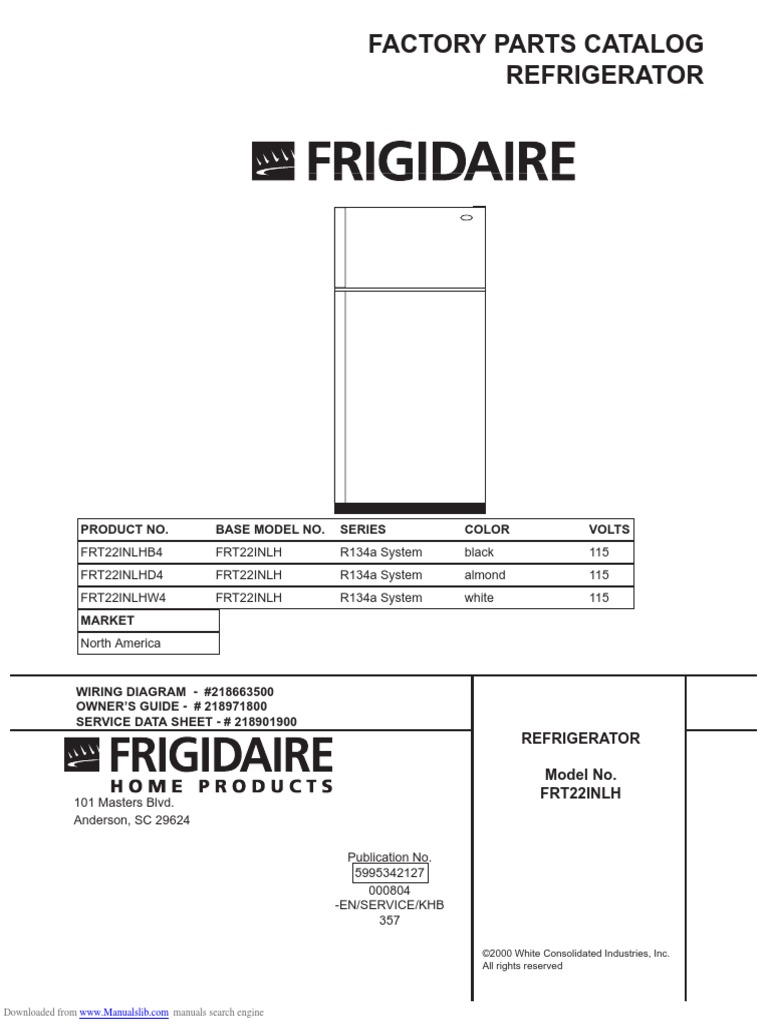 Frigidaire Service Manual | Electrical Connector | Manufactured Goods