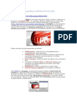 tuberculosis Barrio Composición Manual Contaplus Elite 2012 | PDF | Amortización (Negocio) | Contabilidad