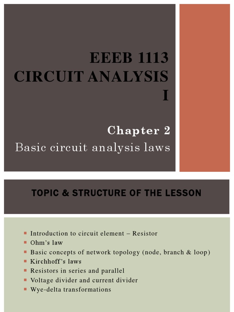 Basic Circuit Analysis Laws PDF Series And Parallel Circuits