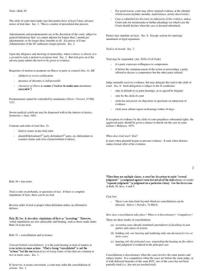 Legal Procedures for Trials | PDF | Summary Judgment | Demurrer