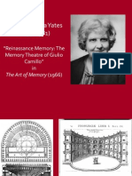 Frances Amelia Yates (1899-1981) : "Reinassance Memory: The Memory Theatre of Giulio Camillo" in