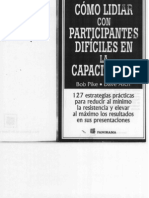 Como Lidiar Con Participantes Dificiles en La Capacitacion